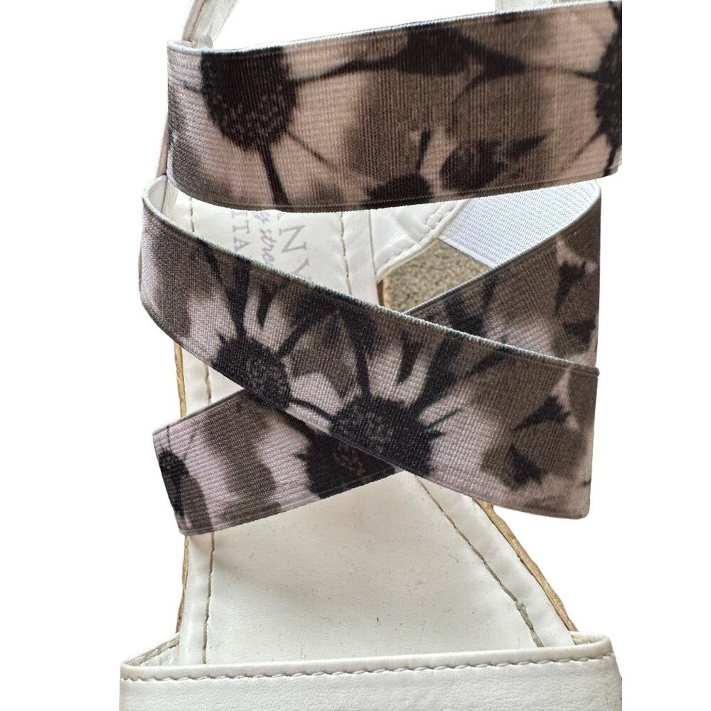 Tuscany Italian Floral Wedge Sandals Womens 6 Cottagecore Bloomcore Summer Party - Picture 4 of 9